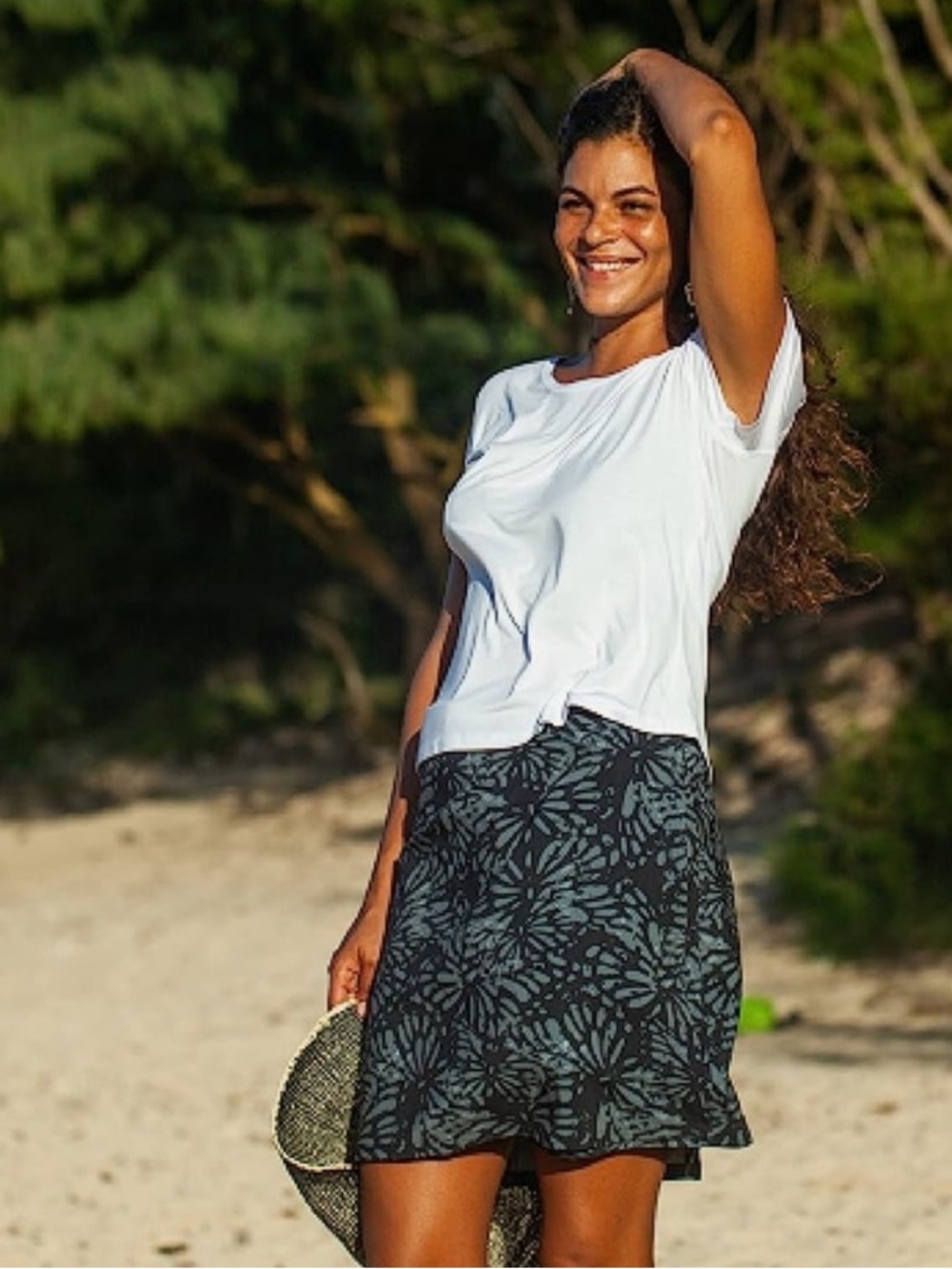 Ripskirt Level 2 Mini Skirt Adjustable Shibori Butterfly Floral Beach Size Small